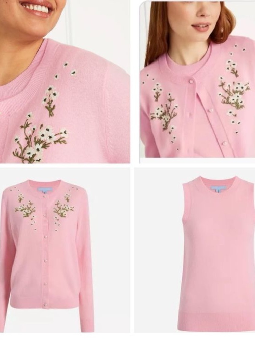 Hill House Audrey Pink Wool Button Up Sweater Cardigan Medium